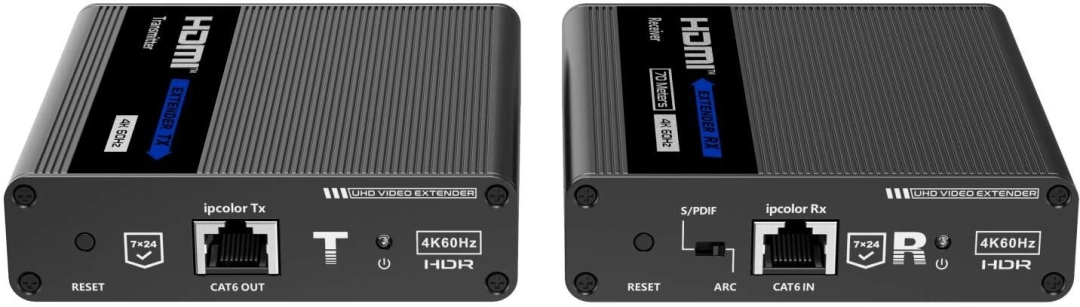 PremiumCord HDMI 2.0 extender na 70m přes Cat6/Cat6A/Cat7, Ultra HD 4kx2k@60Hz