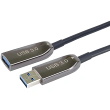 PremiumCord prodlužovací optický kabel USB-A 3.0, 15m, černá