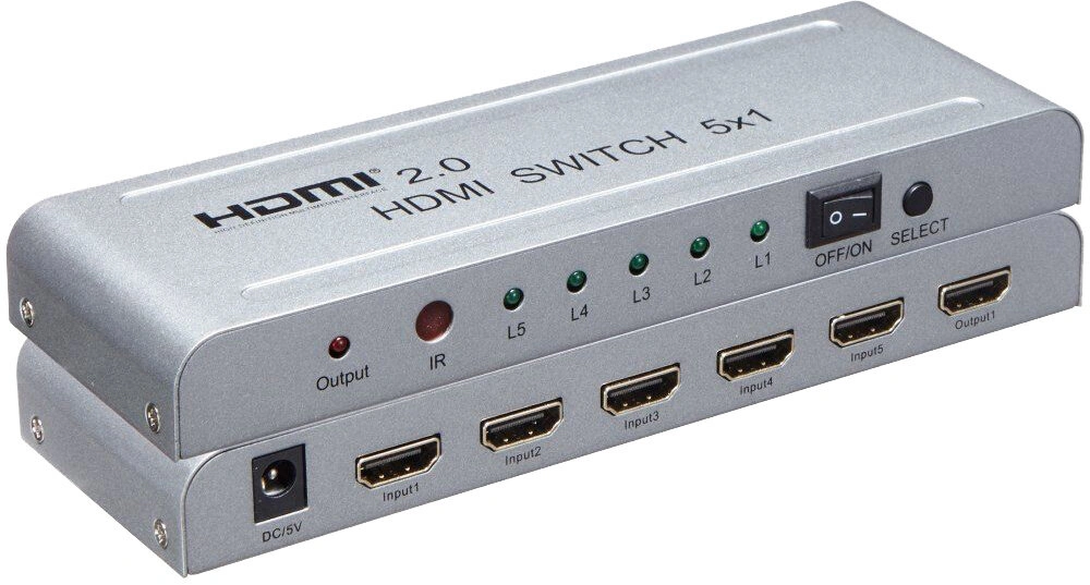 PremiumCord 4Kx2K@60Hz HDMI switch 5:1 (khswit51e)