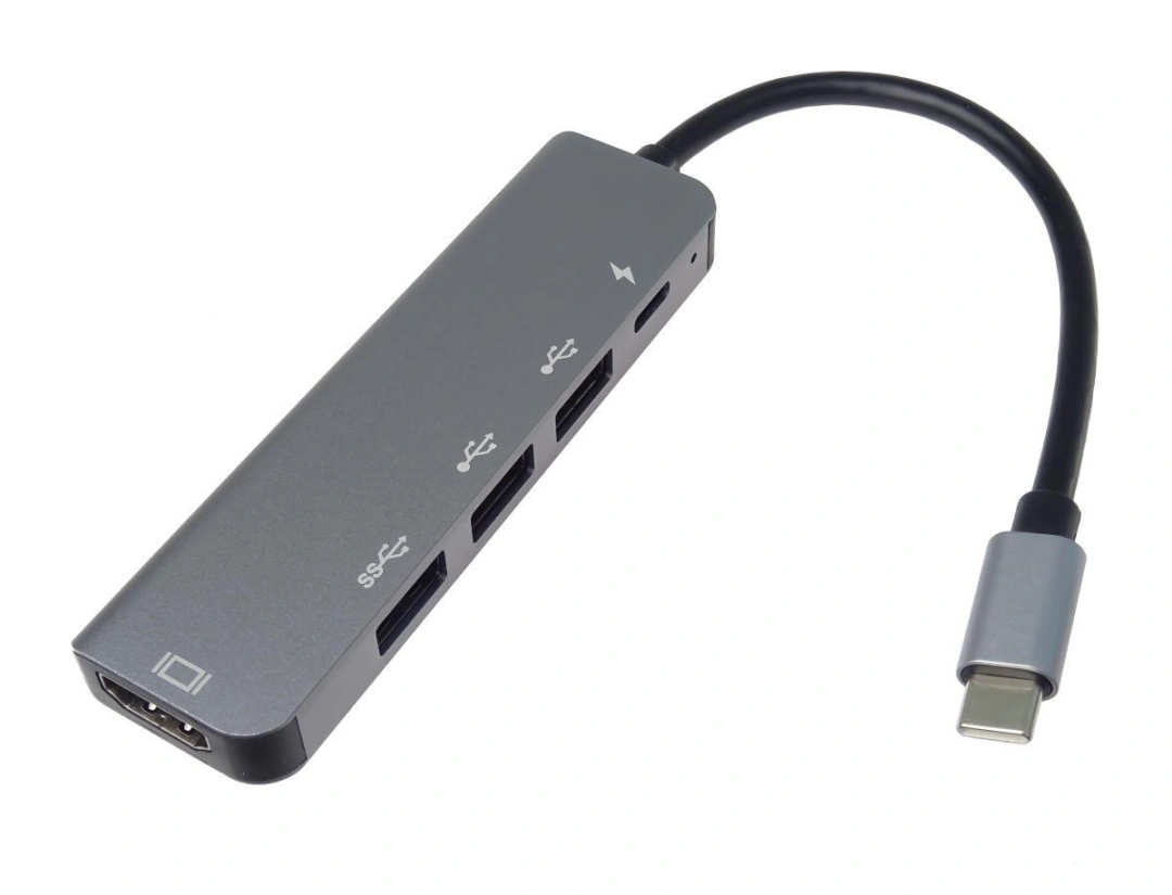 PremiumCord USB-C na HDMI + USB3.0 + 2x USB2.0 + PD(power delivery) adaptér