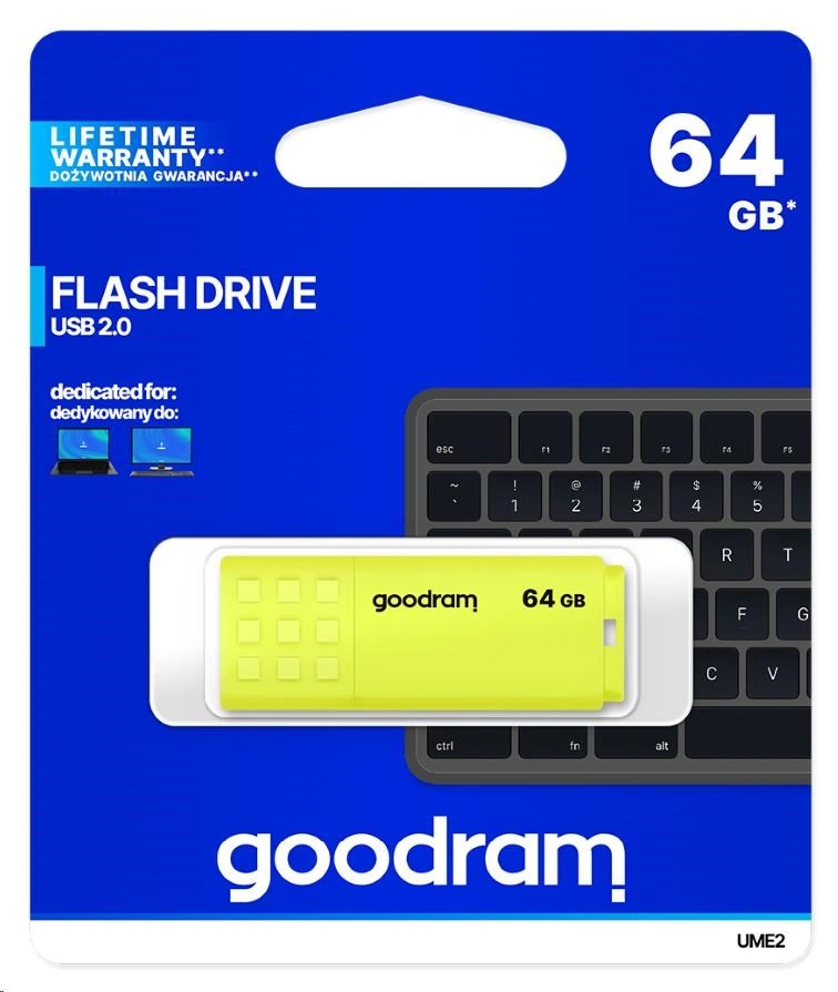 GoodRam Flash disk UME2 64GB USB 2.0 žlutý