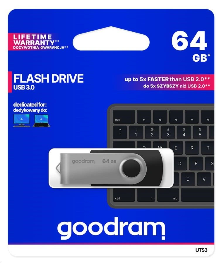 Pendrive 64GB USB 3.2 Gen 1 UTS3 černý