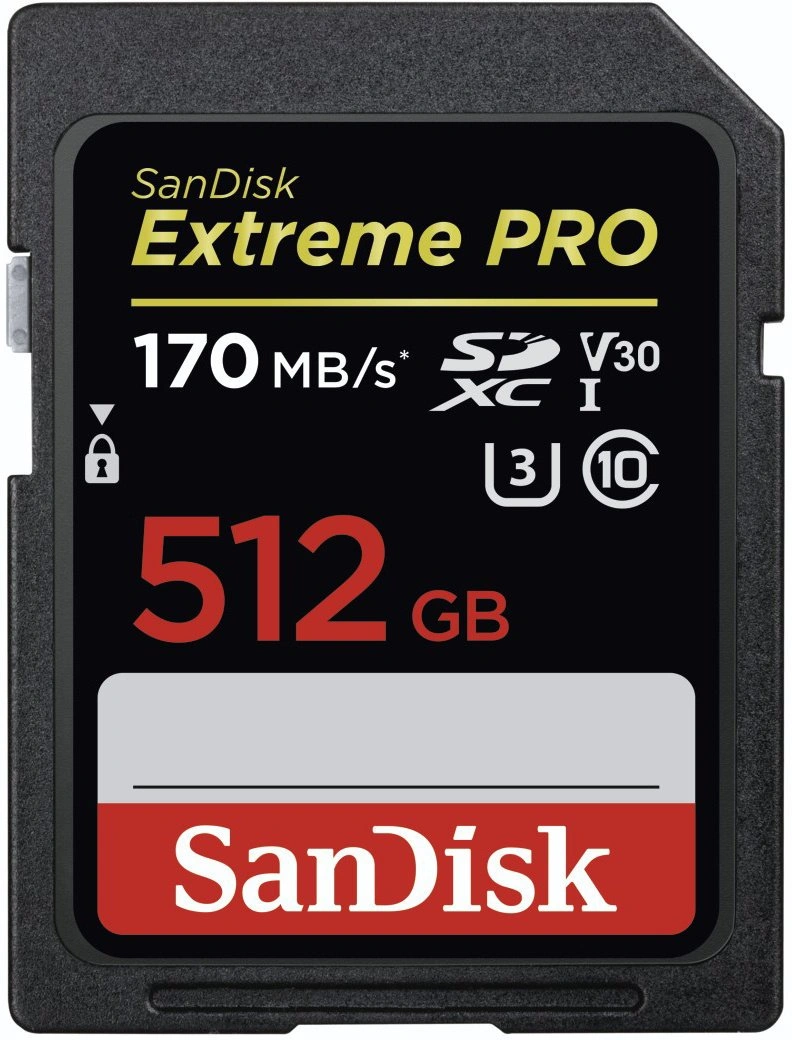 SanDisk SDXC Extreme Pro 512GB 170MB/s UHS-I U3 V30