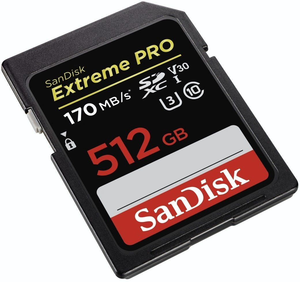 SanDisk SDXC Extreme Pro 512GB 170MB/s UHS-I U3 V30