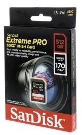 SanDisk SDXC Extreme Pro 512GB 170MB/s UHS-I U3 V30