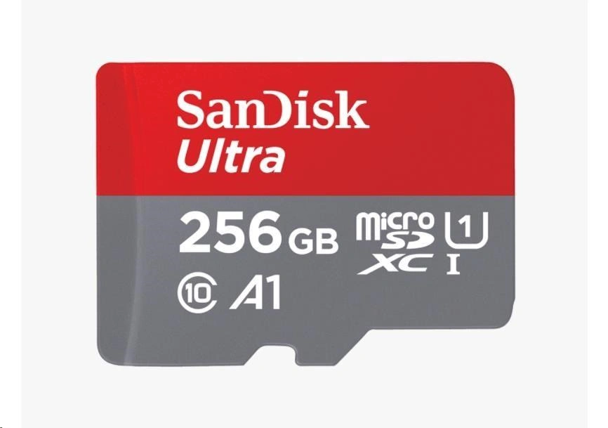 SanDisk MicroSDXC karta 256GB Ultra (150 MB/s, A1 Class 10 UHS-I) + adaptér