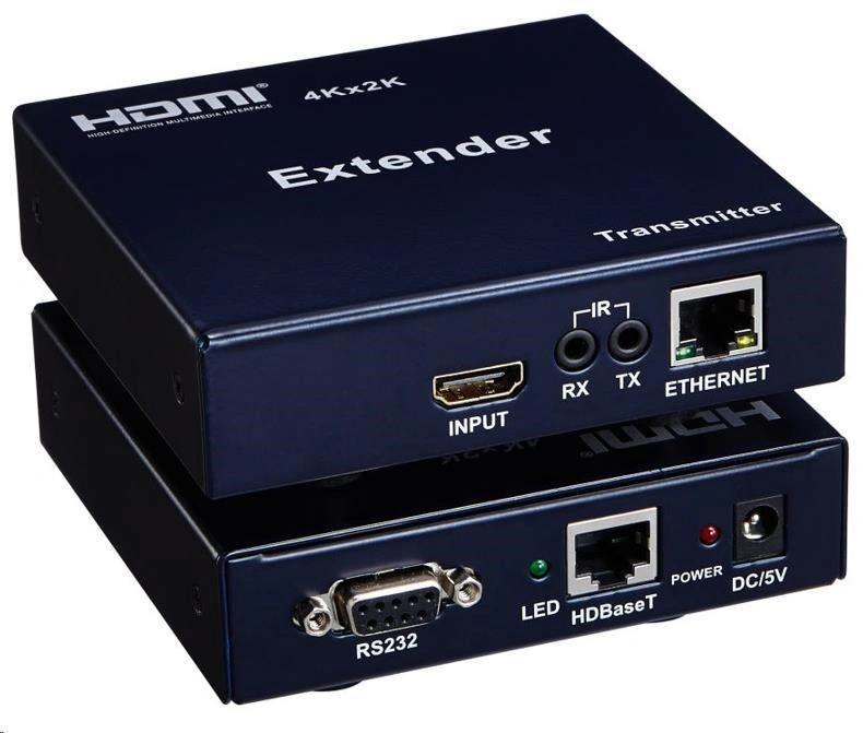 PremiumCord HDMI HDBaseT 4K extender na 100m, over IP, jeden vysílač na více přijímačů