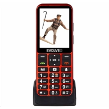 Evolveo EasyPhone LT s nabíjecím stojánkem, červená