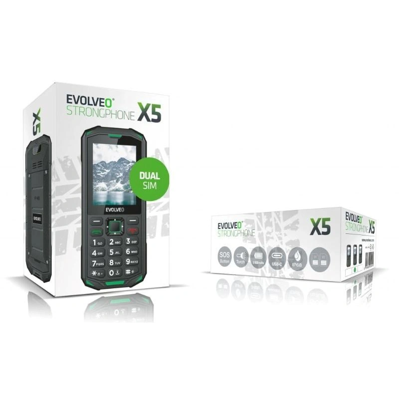 Evolveo StrongPhone X5, černá/zelená