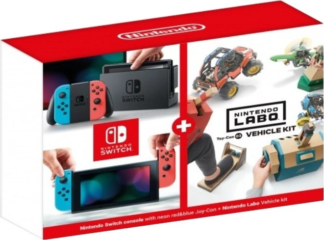 Nintendo Switch (2019), červená/modrá + Nintendo Labo Vehicle Kit