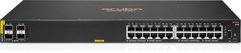 Aruba 6100 - 24x100/1000 PoE + 4xSFP+, PoE (370W)