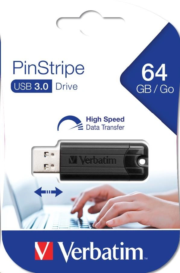 Verbatim PinStripe, 64GB - černá