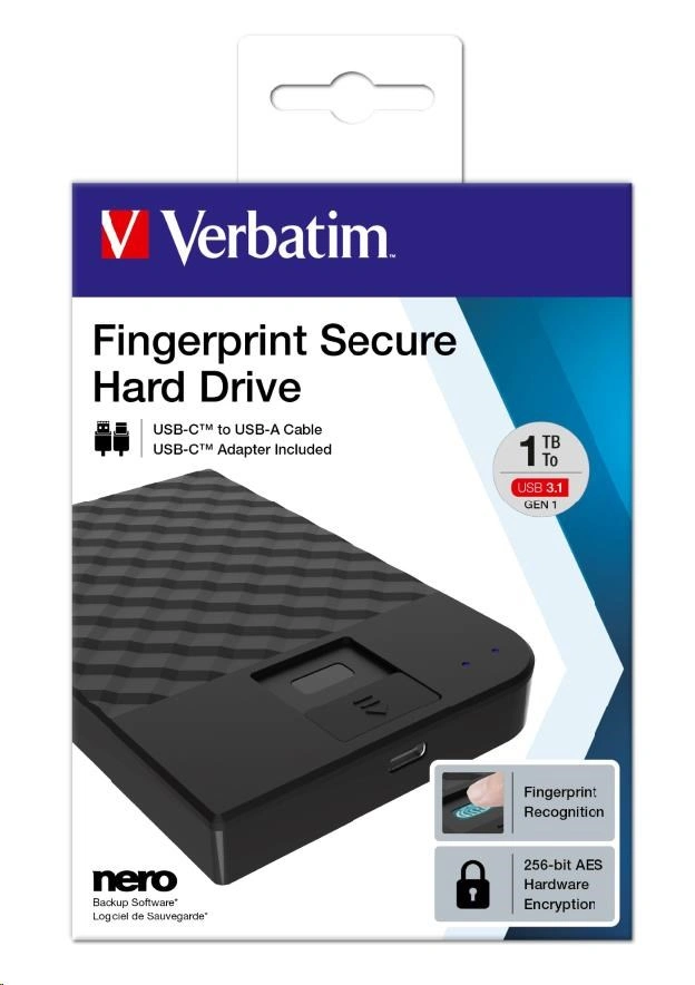 VERBATIM HDD 1TB Fingerprint Secure (53650)