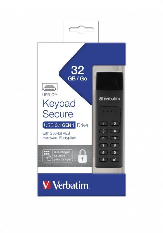 Verbatim Keypad Secure Drive USB-C, 32GB, černá