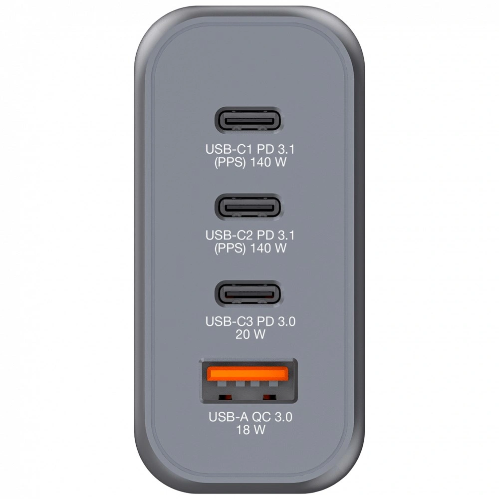 Verbatim cestovní adaptér GNC-140, GaN, 2xUSB-C PD 140W, USB-C PD 20W, USB-A QC