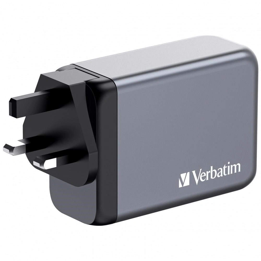 Verbatim cestovní adaptér GNC-200, GaN, 2xUSB-C PD 100W, 1xUSB-C PD 65W, 1xUSB-A QC 3.0, šedá