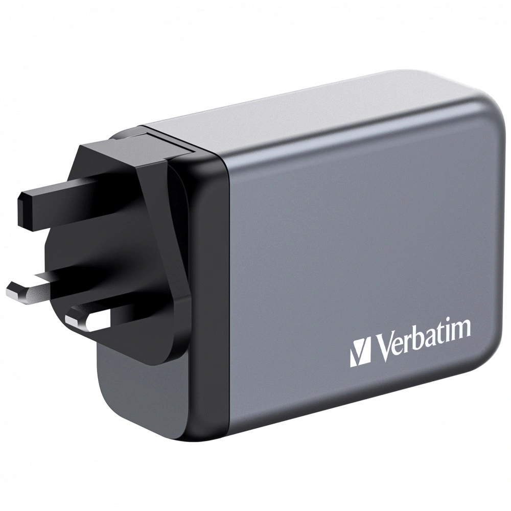 Verbatim cestovní adaptér GNC-240, GaN, 3x USB-C PD 140W/100W/65W, 1xUSB-A QC 3.0, šedá