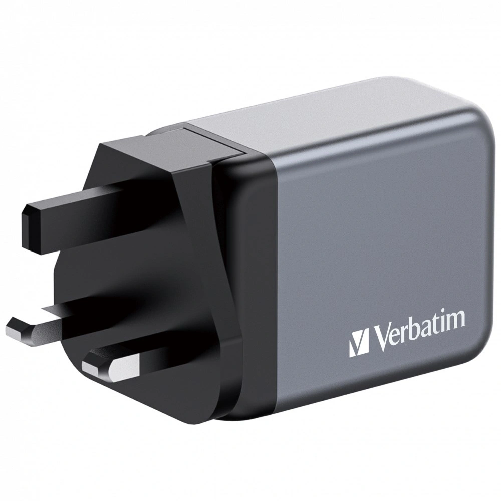 Verbatim cestovní adaptér GNC-65, GaN, 2xUSB-C PD 65W, 1xUSB-A QC 3.0