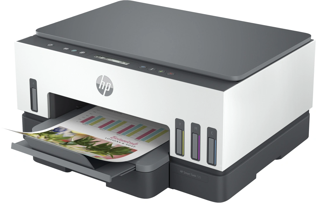 HP Smart Tank 720 multifunkční inkoustová tiskárna, A4, barevný tisk, Wi-Fi (6UU46A)