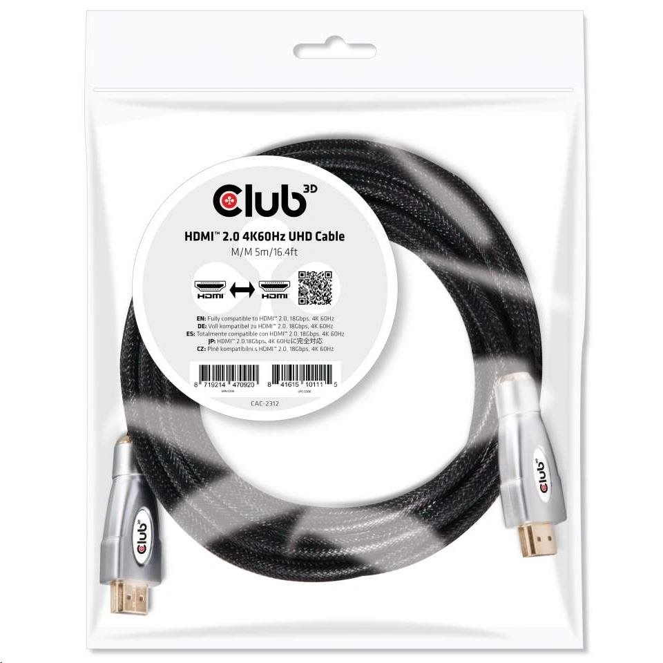 Club3D HDMI 2.0 na HDMI 2.0 4K UHD, 5m