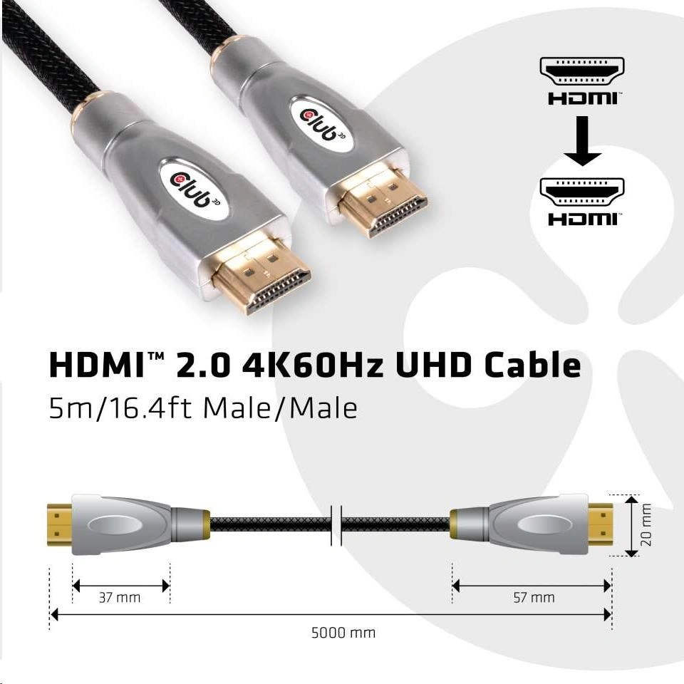 Club3D HDMI 2.0 na HDMI 2.0 4K UHD, 5m