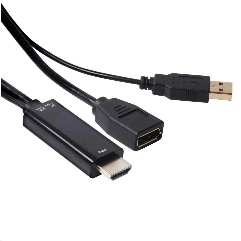 Club3D adaptér HDMI 1.4 na DisplayPort 1.1 (M/F), USB napájení, 18cm