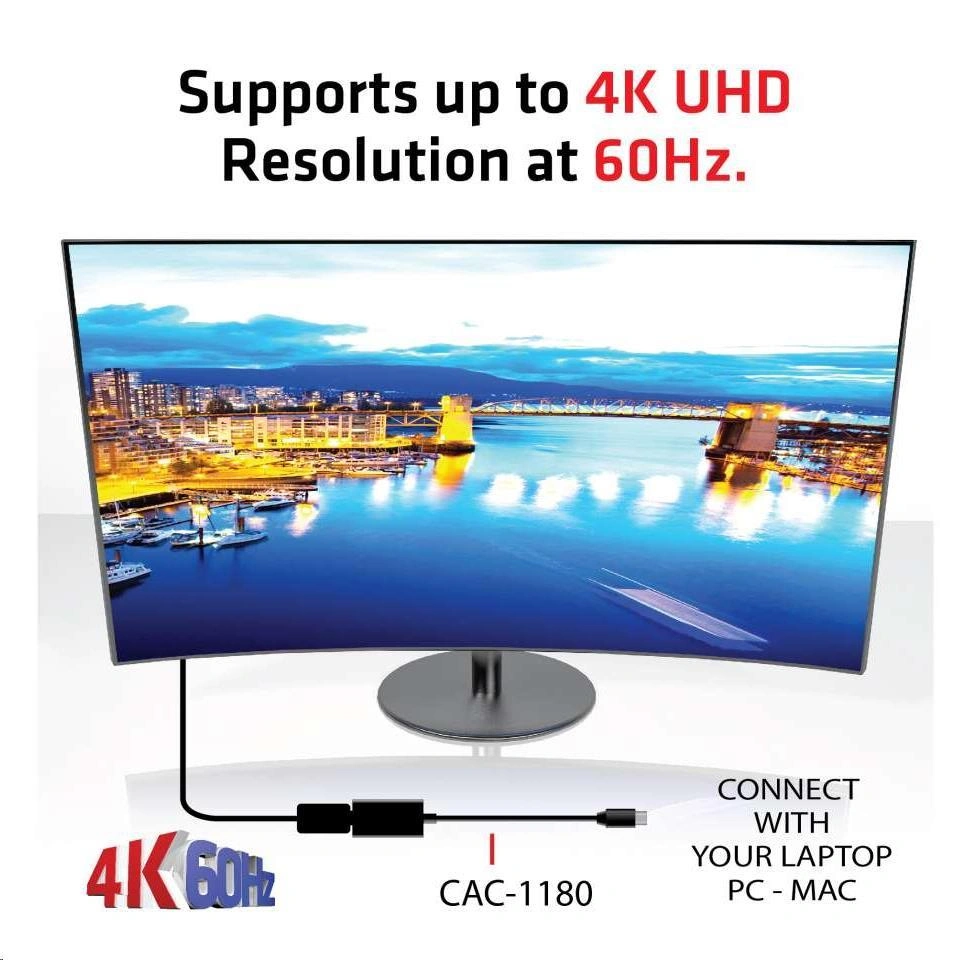 Club3D Mini DisplayPort 1.4 na HDMI 2.0a 4K 60Hz, aktivní adaptér