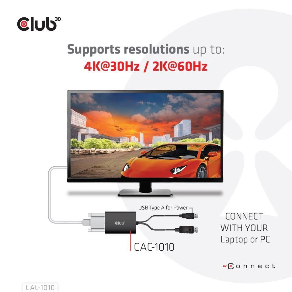 Club-3D aktivní adaptér DisplayPort na Dual Link DVI-I