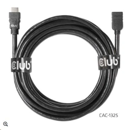 Club3D prodlužovací kabel HDMI 2.0, M/F, 4K@60Hz, High Speed, 5m, černá