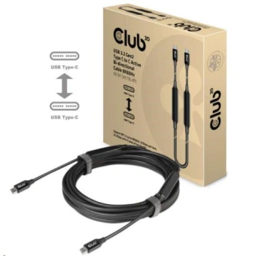 Club3D kabel USB-C 3.2 Gen2, M/M, 8K@60Hz, 5m, černá