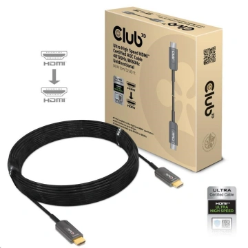 Club3D kabel HDMI AOC, M/M, 4K@120Hz, 8K@60Hz, High Speed, 10m, černá