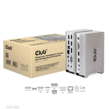 Club3D USB-C, Triple Display DP, PD 120W