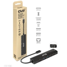 Club3D hub USB-C, 6-in-1 Hub s HDMI 8K30Hz, 2xUSB Type-A, RJ45 a 2xUSB Type-C