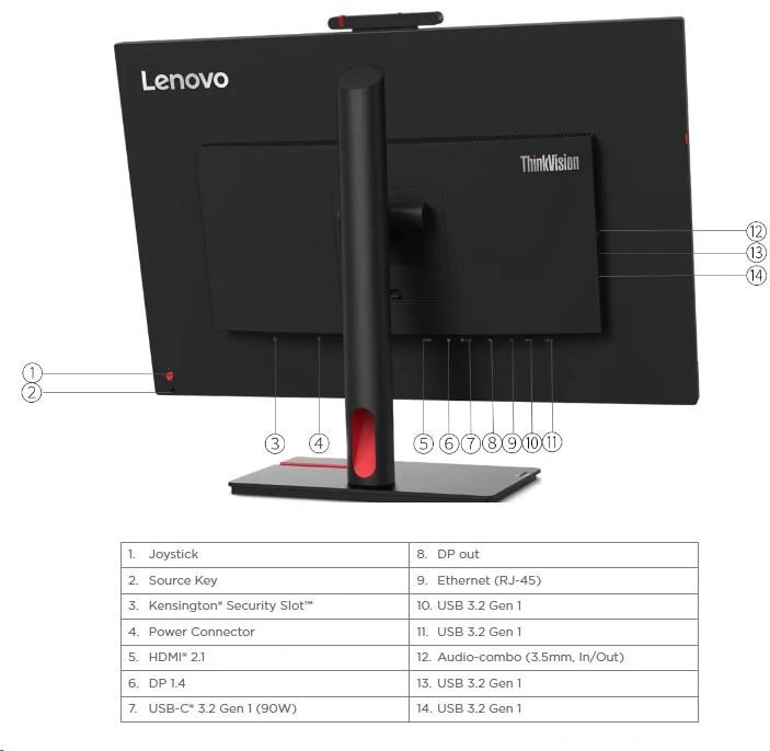 Lenovo T27hv-30  LED display 68,6 cm (27") 2560 x 1440 px Quad HD Černá