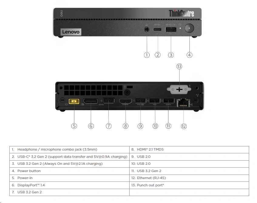 Lenovo ThinkCentre neo 50q Gen 4, černá