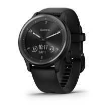 Garmin vívomove Sport, černá, černý silikonový náramek