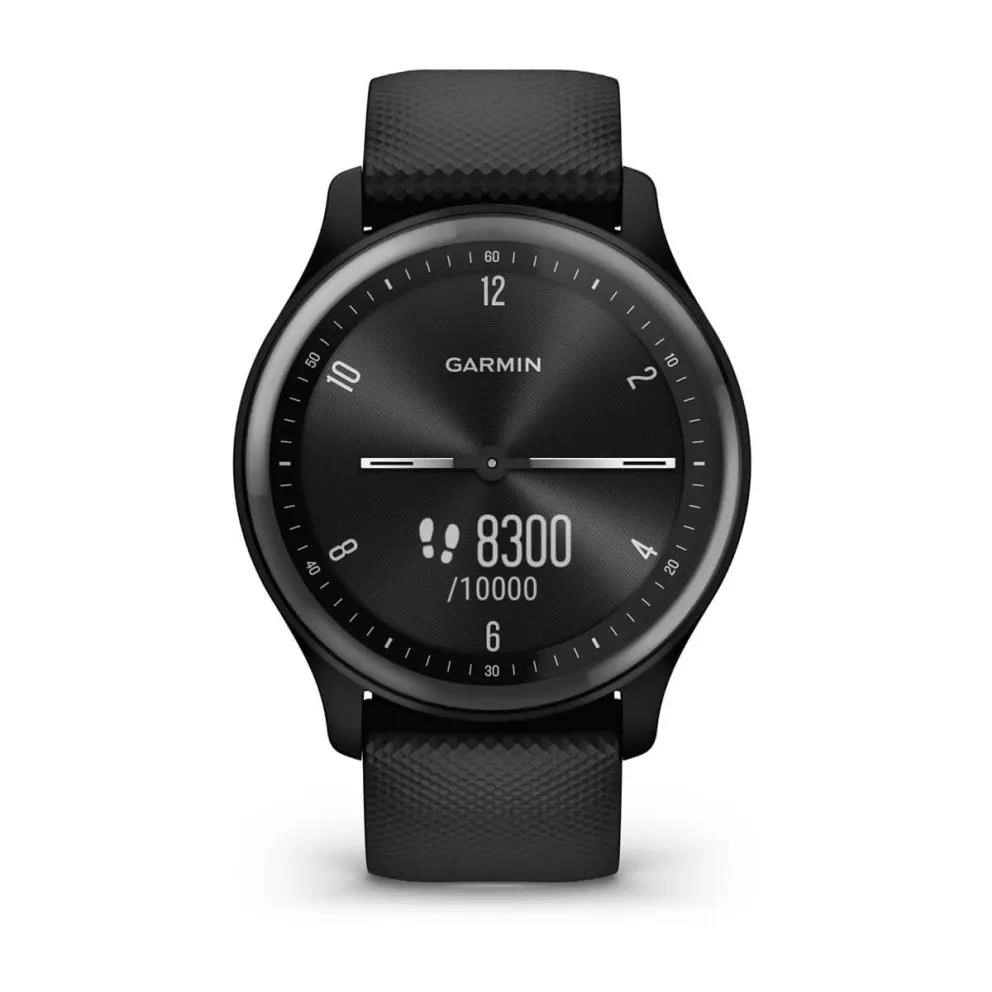 Garmin vívomove Sport, černá, černý silikonový náramek