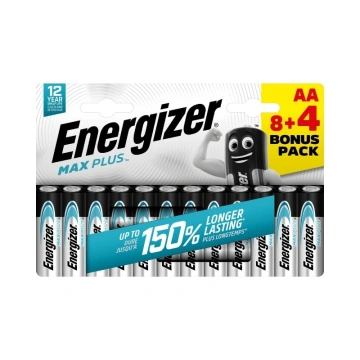 Energizer LR6/12 Max Plus AA 8+4 gratis