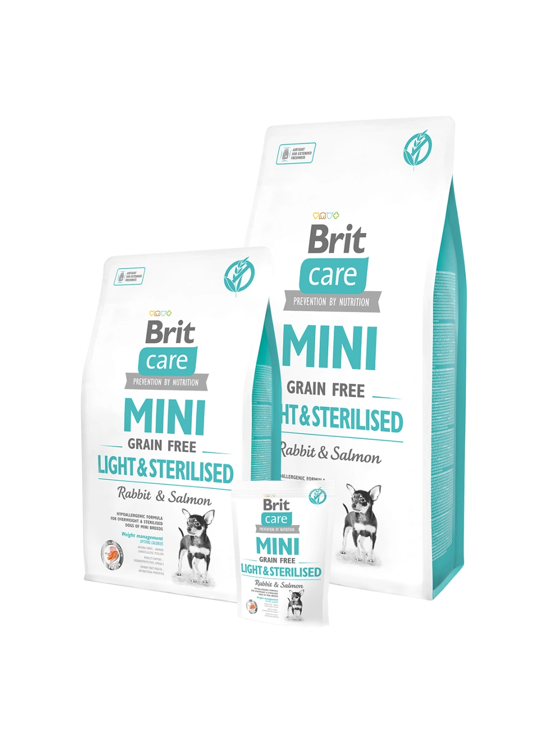 Brit Care Mini Grain Free Light Sterilized - suché krmivo pro psy - 2 kg