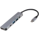 FIXED USB-C aluminium hub 5v1, grey