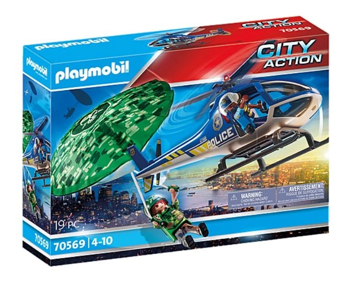 Playmobil Policejní vrtulník: Pronásledování padáku