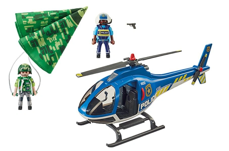 Playmobil Policejní vrtulník: Pronásledování padáku