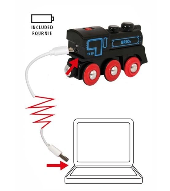 Brio WORLD 33599 Dobíjecí lokomovita s USB kabelem