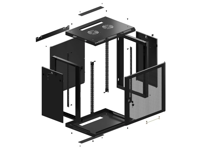 Lanberg WF01-6412-23B, nástěnný, jednodílný, 12U/600x450, černá