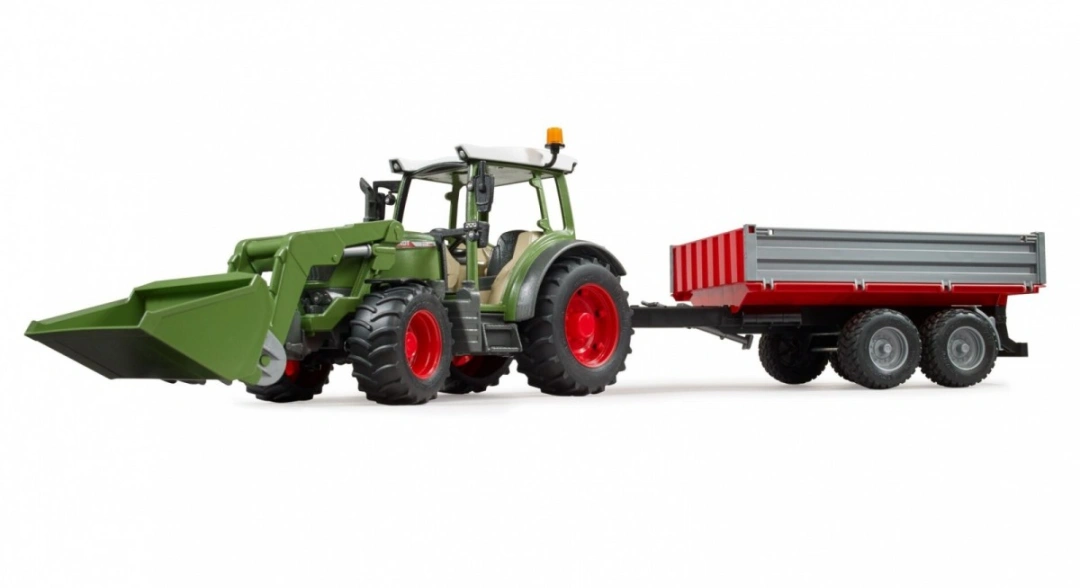 Bruder 2182 Fendt Vario 211 traktor s vlekem a nakladačem