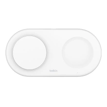 Belkin 2v1 Qi2 15W Magnetic Charging Pad, white