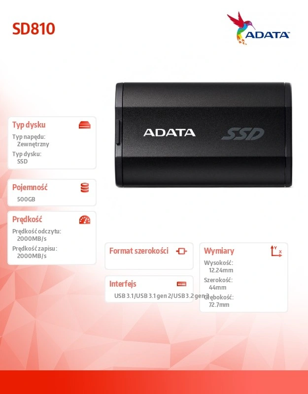 Adata SD810 500GB black