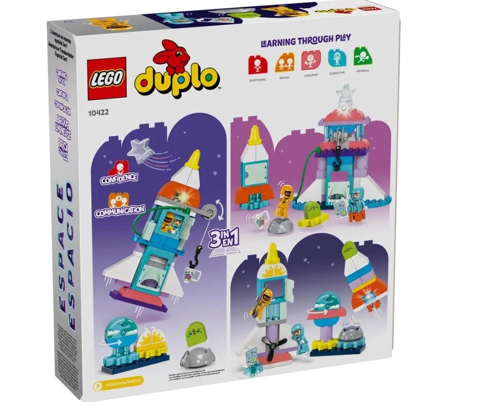 LEGO DUPLO 10422 Vesmírné dobrodružství s raketoplánem 3 v 1