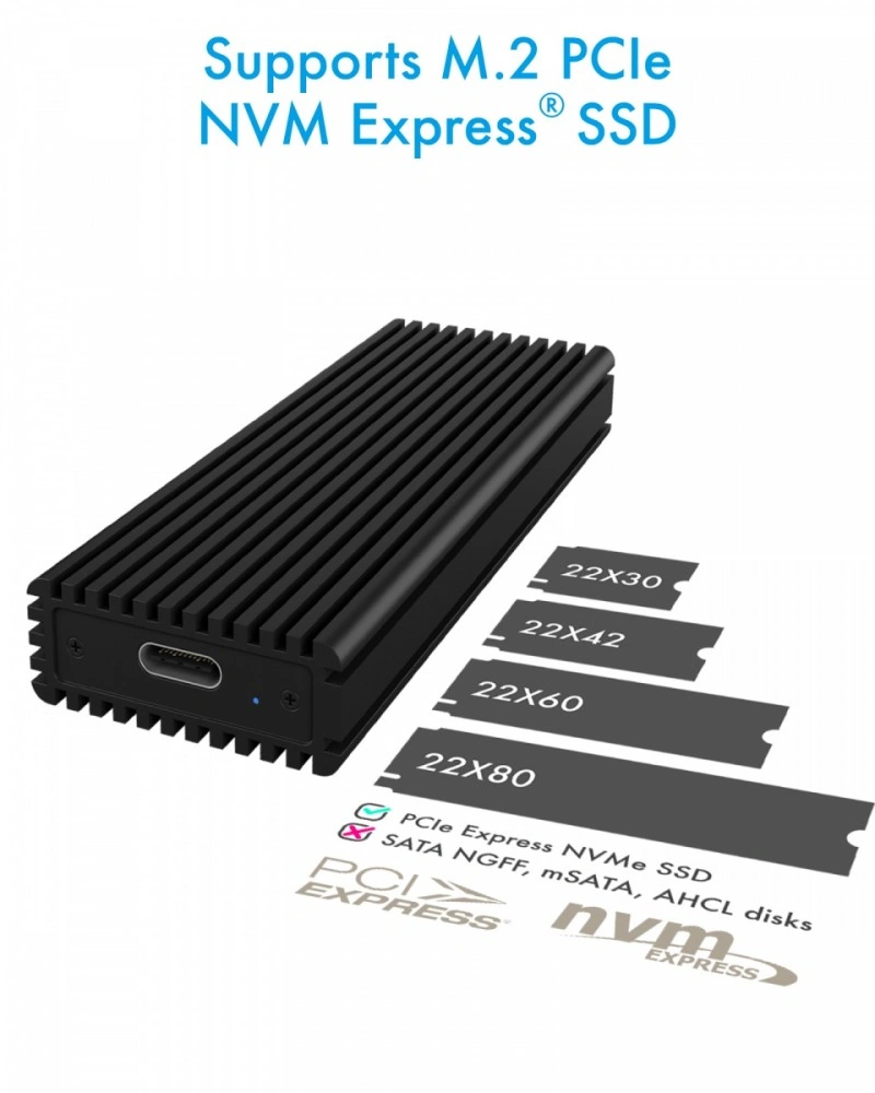 ICY BOX externí box pro M.2 NVMe SSD, USB typ C