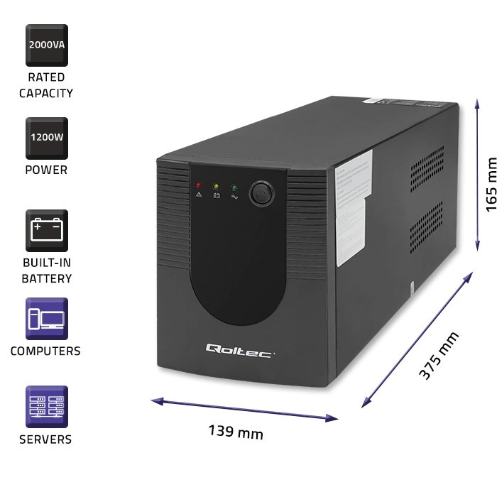 Qoltec UPS Line Interactive  Monolith 2000VA 1200W